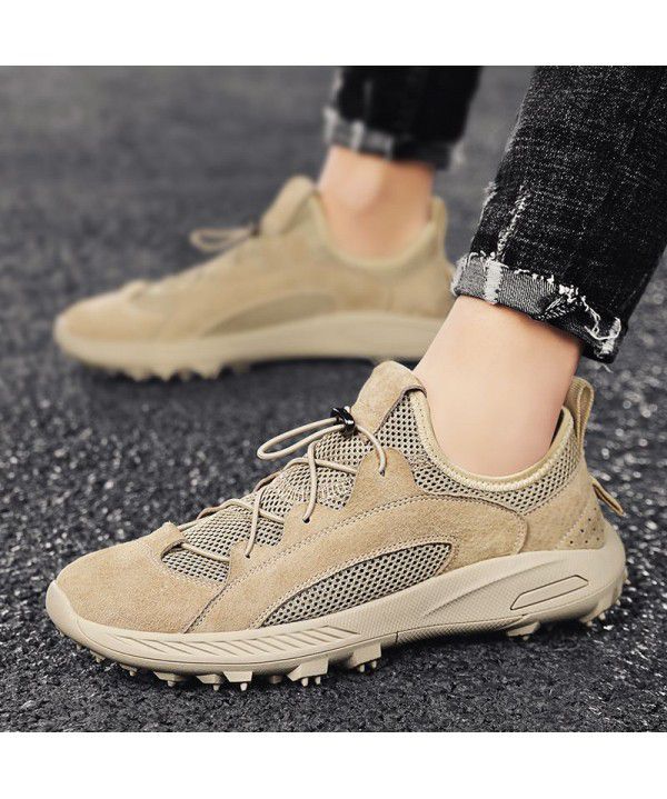 New High Quality Mesh Men's Shoes Breathable Pig Skin Outdoor Sports Casual Shoes Men's Fashion Thin Lightweight Fashion Shoes