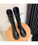 Brown Genuine Leather Women's Boots Long Sleeve Knight Boots Women's New Thick Sole Long Boots Thick Heel High Sleeve Boots Elastic Thin Boots