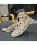 Autumn and Winter New Men's High Top Martin Boots Fashion Zipper Men's Boots Outdoor Casual Large Size Work Boots Men's