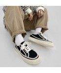 Couple shoes, men's canvas shoes, spring new versatile casual breathable men's shoes, trendy brand black and white color matching single shoes