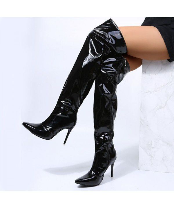 Women's new autumn knee length boots with European and American style casual stiletto heels