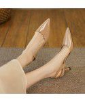 French High Heels Women's Summer Fine Heel Fairy Style Apricot Baotou Sandals