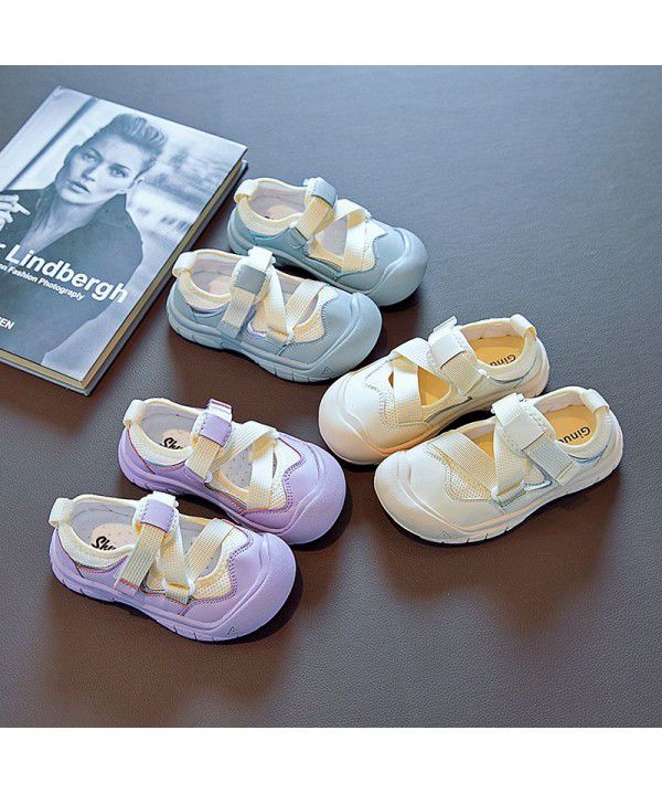 Girls' Sports Sandals Summer New Children's Leisure Breathable Mesh Shoes Boys' Baotou Baby Shoes