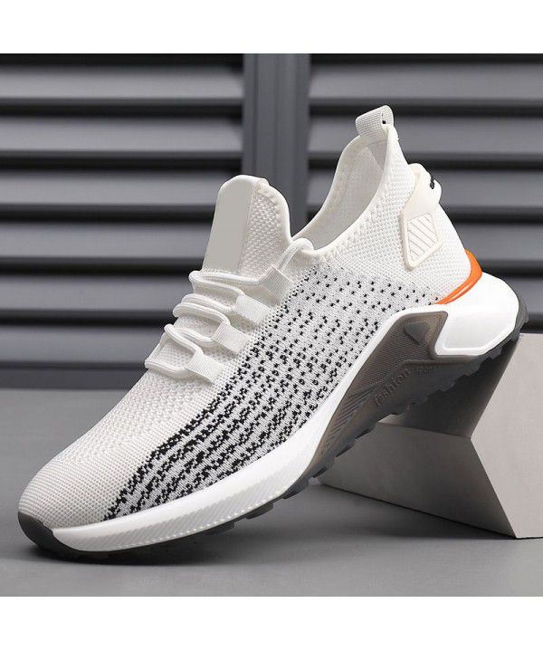 Men's shoes Summer breathable new sports shoes Men's running flying woven mesh low top casual shoes trend
