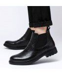 Autumn and Winter New High Top Men's Business Pointed Leather Shoes Crocodile Pattern Men's Boots Cowhide Men's Shoes Martin Boots