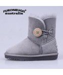 Autumn and Winter Parent-child Warm Children's Snow Boots Anti slip Cow Rib Sole Mid Sleeve Girls' Leather Boots Cotton Boots