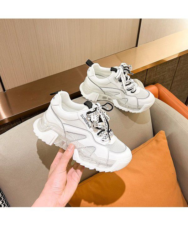 Spring and summer new style explosive street dad shoes, women's breathable women's shoes, versatile thick soles, trendy sports and casual shoes