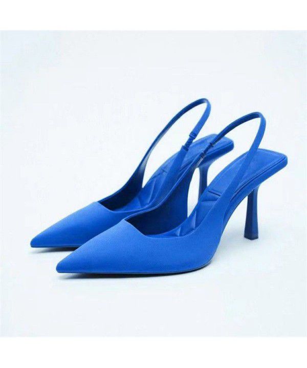 Summer New Solid Color European and American Style Thin Heel Pointed Toe Fashion Single Shoes for Women