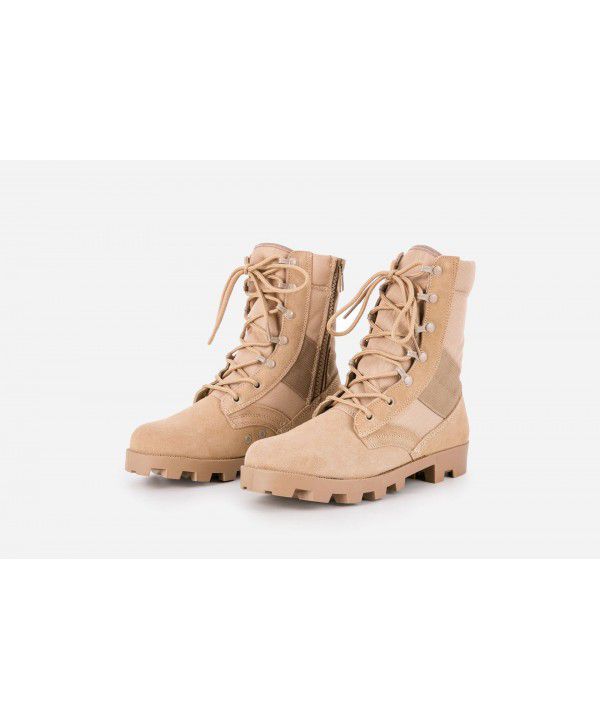 Desert Boots High Top Tactical Boots Sand Color with Zipper