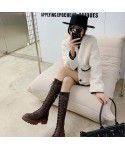 Brown Genuine Leather Women's Boots Long Sleeve Knight Boots Women's New Thick Sole Long Boots Thick Heel High Sleeve Boots Elastic Thin Boots