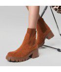 Autumn and Winter New Socks, Boots, Thick Heels, Thick Sole Martin Boots, Women's Large Ankle Boots, Women's