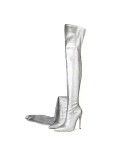 Autumn and Winter Stone Pattern Pointed Thin Heel Women's Over Knee Boots