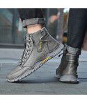 Autumn and Winter New Men's High Top Martin Boots Fashion Zipper Men's Boots Outdoor Casual Large Size Work Boots Men's