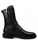 Winter New High Top Martin Boots Men's Boots with Velvet Zipper Men's Boots Leather Boots
