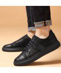 Autumn New Vintage Men's Shoes Casual Leather Shoes Men's Korean Lace up Fashion Trend Board Shoes Men's