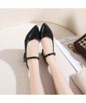 High heeled women's sandals Summer new leather pointed thick heeled women's shoes