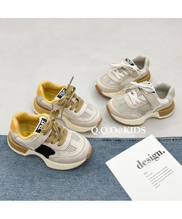 Summer New Children's Small Waist Sports Shoes Korean Edition Boys and Girls' Fashion Breathable Single Mesh Shoes