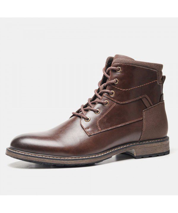 Martin boots men's outdoor work attire retro high top leather boots men's version