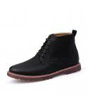 Autumn and Winter New High Top Leather Shoes Men's High Top British Style Martin Boots Casual Fashion Short Boots Large Men's Shoes