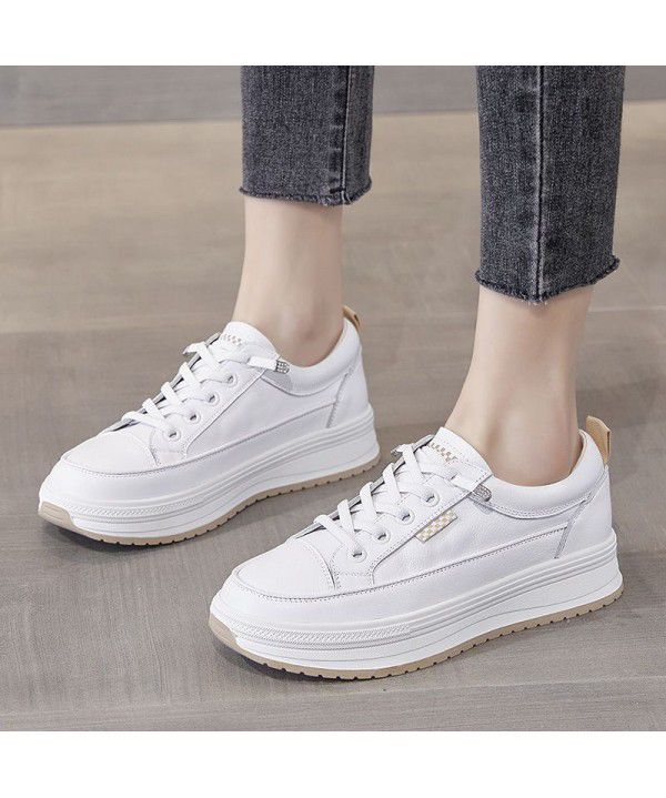 New Spring and Autumn Genuine Leather Fashion Little White Shoes Versatile Casual Board Shoes