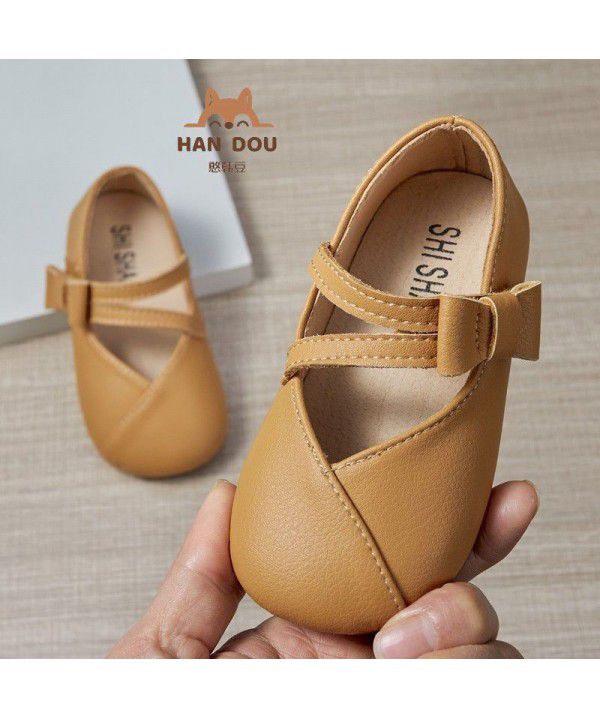 Girls' New Princess Shoes Spring and Autumn Season Shoes Children's Baby Anti slip Leather Breathable Soft Sole Single Shoes Baby Walking Shoes