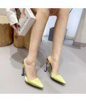 New Pointed Toe Baotou Hollow Thin Heel High Heels Sexy Fashion Sandals for Women