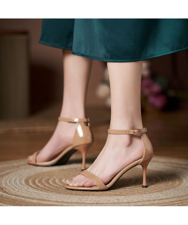 Comfortable soft leather fashionable single shoes for women in spring and summer, new sexy high heels for women in slim heels