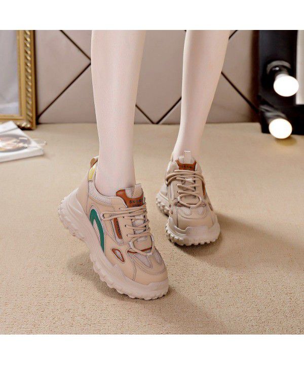 Spring New Versatile Retro Sports Shoes Thick Sole Breathable Women's Shoes